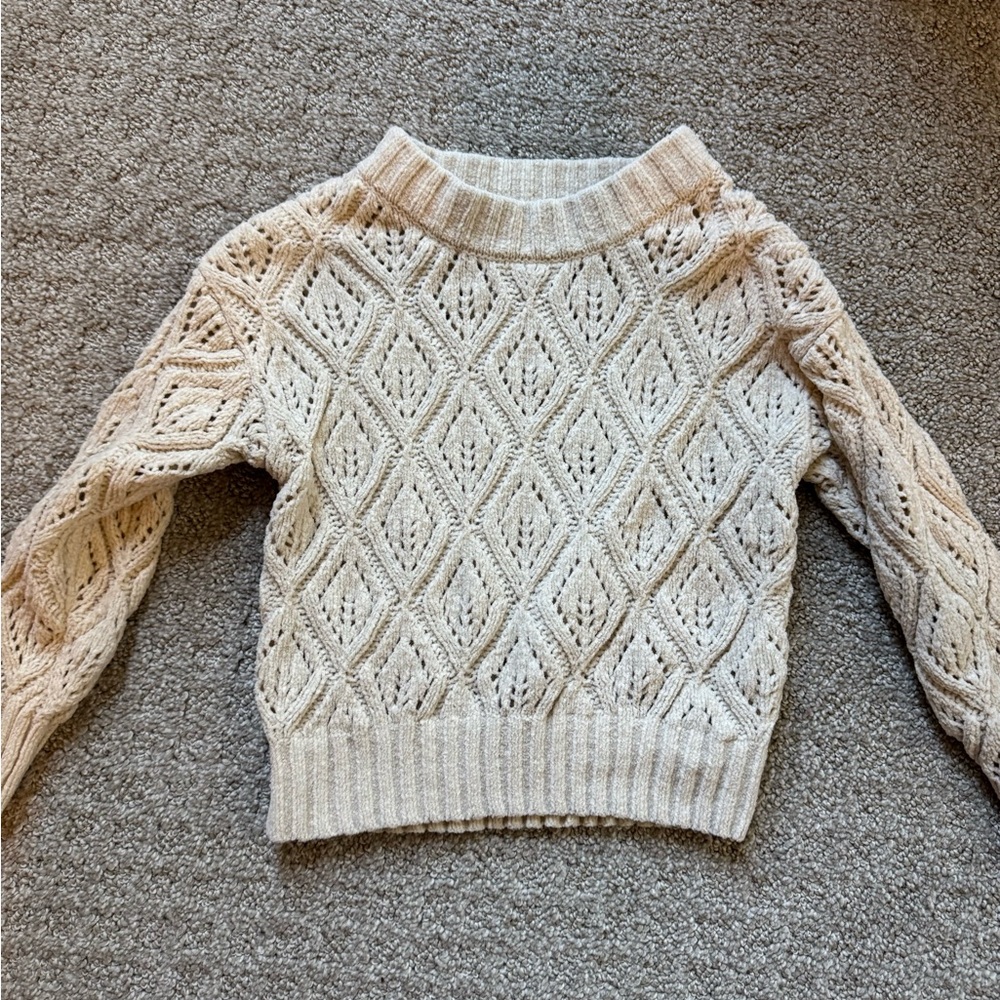 Elegant Cream Knit Sweater   
- Toddler